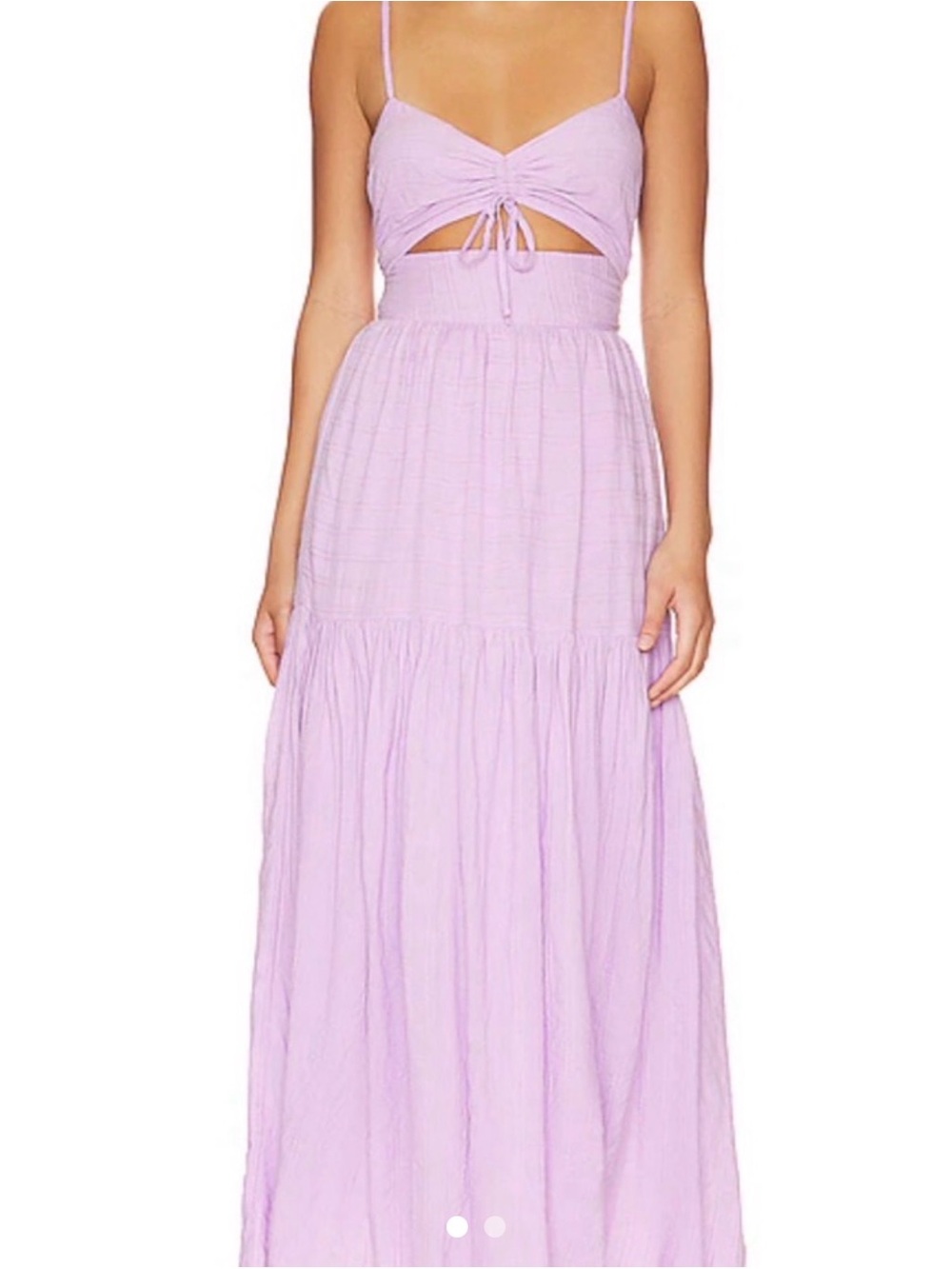 l*space Lilac Spaghetti-Strap Maxi Dress with Front Tie Cutout